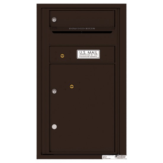 1 Tenant Doors with 1 Parcel Locker and Outgoing Mail Compartment - 4C Wall Mount 8-High Mailboxes - 4C08S-01