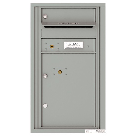 1 Tenant Doors with 1 Parcel Locker and Outgoing Mail Compartment - 4C Wall Mount 8-High Mailboxes - 4C08S-01