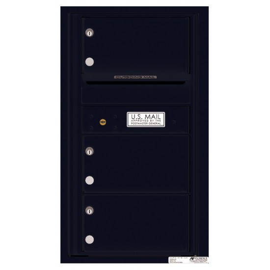 3 Oversized Tenant Doors with Outgoing Mail Compartment - 4C Wall Mount 8-High Mailboxes - 4C08S-03