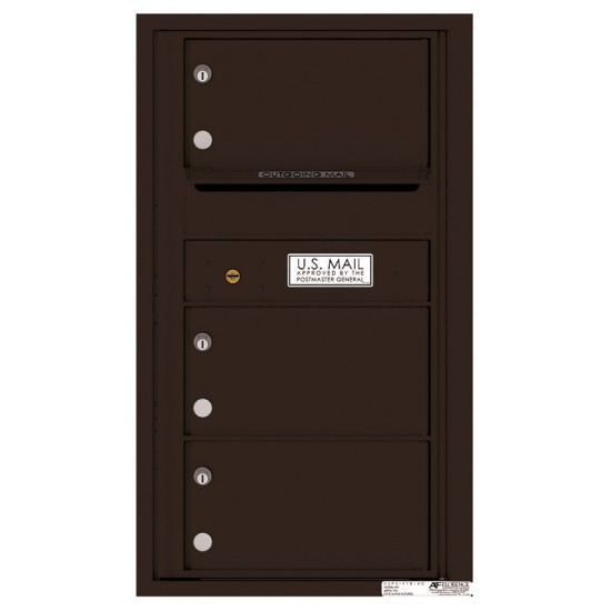 3 Oversized Tenant Doors with Outgoing Mail Compartment - 4C Wall Mount 8-High Mailboxes - 4C08S-03