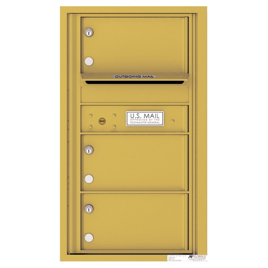 3 Oversized Tenant Doors with Outgoing Mail Compartment - 4C Wall Mount 8-High Mailboxes - 4C08S-03