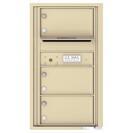 3 Oversized Tenant Doors with Outgoing Mail Compartment - 4C Wall Mount 8-High Mailboxes - 4C08S-03