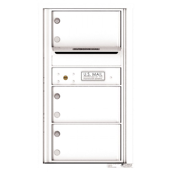 3 Oversized Tenant Doors with Outgoing Mail Compartment - 4C Wall Mount 8-High Mailboxes - 4C08S-03