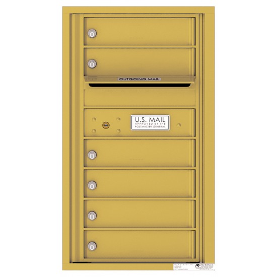 6 Tenant Doors with Outgoing Mail Compartment - 4C Wall Mount 8-High Mailboxes - 4C08S-06