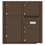 1 Standard and 3 Oversized Tenant Doors with 1 Parcel Locker and Outgoing Mail Compartment - 4C Wall Mount 9-High Mailboxes - 4C09D-04