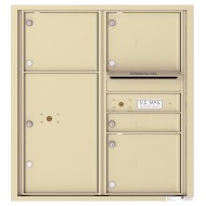 1 Standard and 3 Oversized Tenant Doors with 1 Parcel Locker and Outgoing Mail Compartment - 4C Wall Mount 9-High Mailboxes - 4C09D-04