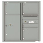 1 Standard and 3 Oversized Tenant Doors with 1 Parcel Locker and Outgoing Mail Compartment - 4C Wall Mount 9-High Mailboxes - 4C09D-04