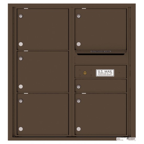 6 Tenant Doors with Outgoing Mail Compartment - 4C Wall Mount 9-High Mailboxes - 4C09D-06