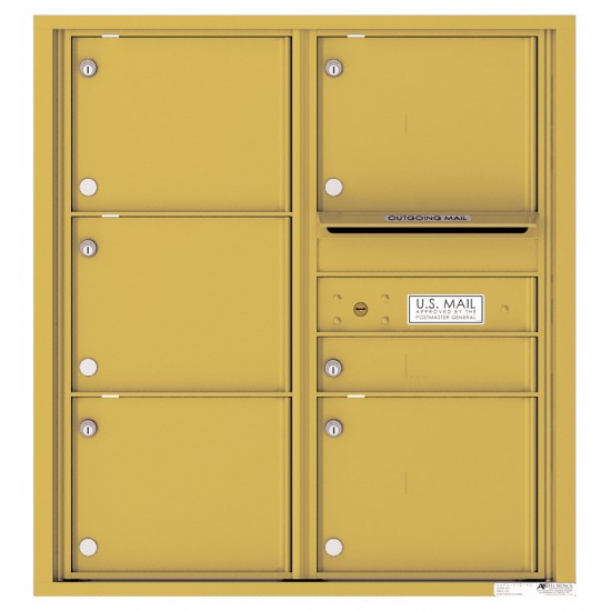 6 Tenant Doors with Outgoing Mail Compartment - 4C Wall Mount 9-High Mailboxes - 4C09D-06