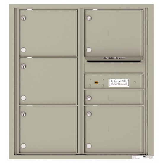 6 Tenant Doors with Outgoing Mail Compartment - 4C Wall Mount 9-High Mailboxes - 4C09D-06