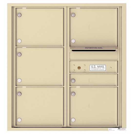 6 Tenant Doors with Outgoing Mail Compartment - 4C Wall Mount 9-High Mailboxes - 4C09D-06