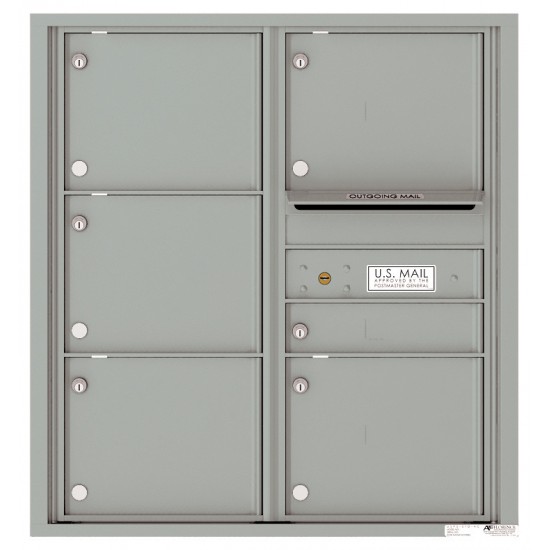 6 Tenant Doors with Outgoing Mail Compartment - 4C Wall Mount 9-High Mailboxes - 4C09D-06