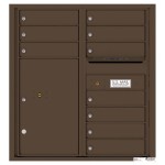 10 Tenant Doors with 1 Parcel Locker and Outgoing Mail Compartment - 4C Wall Mount 9-High Mailboxes - 4C09D-10