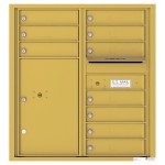 10 Tenant Doors with 1 Parcel Locker and Outgoing Mail Compartment - 4C Wall Mount 9-High Mailboxes - 4C09D-10