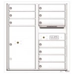 10 Tenant Doors with 1 Parcel Locker and Outgoing Mail Compartment - 4C Wall Mount 9-High Mailboxes - 4C09D-10