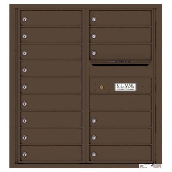 15 Tenant Doors with Outgoing Mail Compartment - 4C Wall Mount 9-High Mailboxes - 4C09D-15