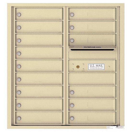 15 Tenant Doors with Outgoing Mail Compartment - 4C Wall Mount 9-High Mailboxes - 4C09D-15