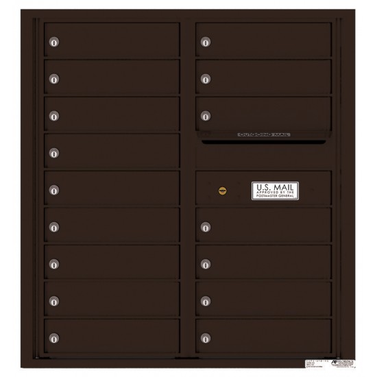 16 Tenant Doors with Outgoing Mail Compartment - 4C Wall Mount 9-High Mailboxes - 4C09D-16