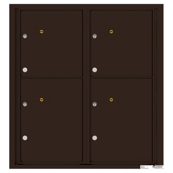 4 Parcel Doors Unit - 4C Wall Mount 9-High - 4C09D-4P