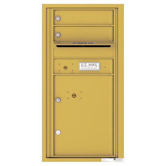 2 Tenant Doors with 1 Parcel Locker and Outgoing Mail Compartment - 4C Wall Mount 9-High Mailboxes - 4C09S-02