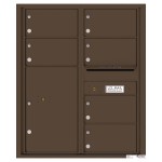 6 Oversized Tenant Doors with 1 Parcel Locker and Outgoing Mail Compartment - 4C Wall Mount 10-High Mailboxes - 4C10D-06