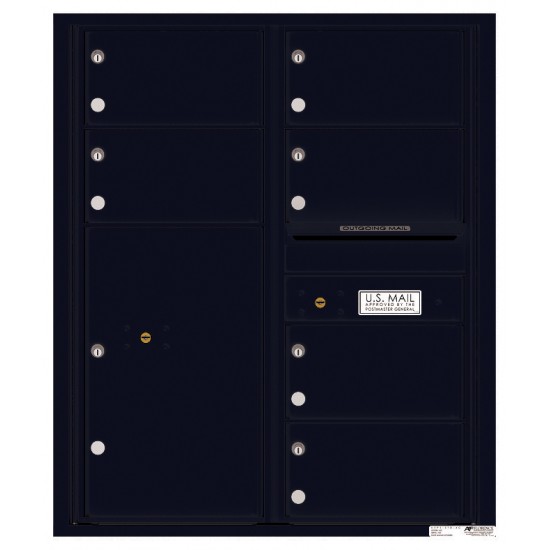 6 Oversized Tenant Doors with 1 Parcel Locker and Outgoing Mail Compartment - 4C Wall Mount 10-High Mailboxes - 4C10D-06