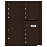 6 Oversized Tenant Doors with 1 Parcel Locker and Outgoing Mail Compartment - 4C Wall Mount 10-High Mailboxes - 4C10D-06