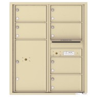 6 Oversized Tenant Doors with 1 Parcel Locker and Outgoing Mail Compartment - 4C Wall Mount 10-High Mailboxes - 4C10D-06