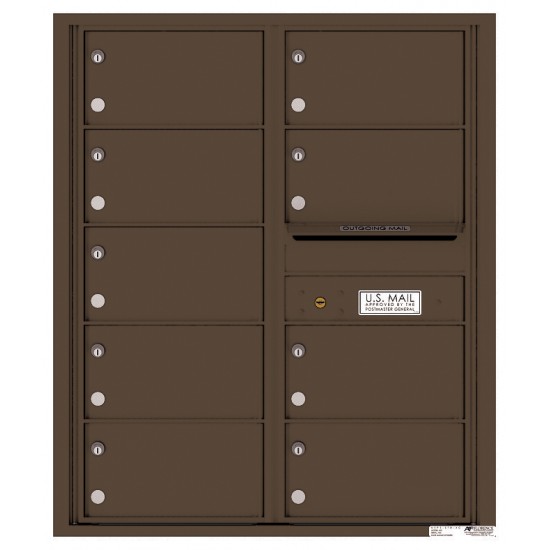 9 Tenant Doors with Outgoing Mail Compartment - 4C Wall Mount 10-High Mailboxes - 4C10D-09