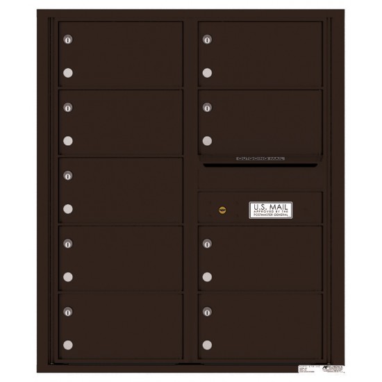 9 Tenant Doors with Outgoing Mail Compartment - 4C Wall Mount 10-High Mailboxes - 4C10D-09