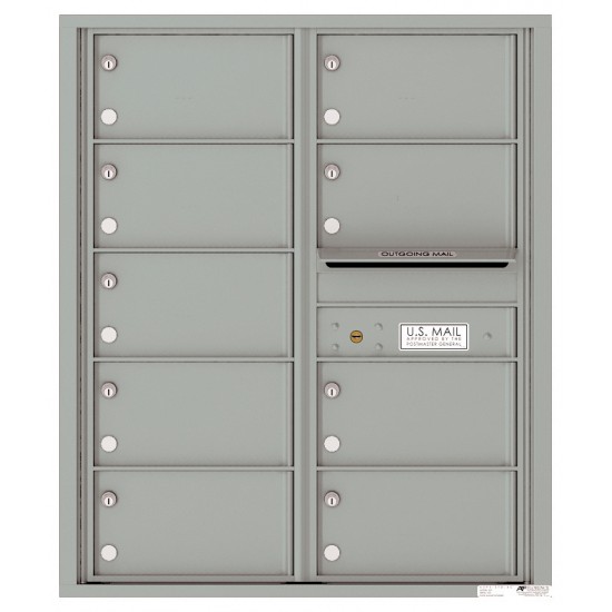 9 Tenant Doors with Outgoing Mail Compartment - 4C Wall Mount 10-High Mailboxes - 4C10D-09