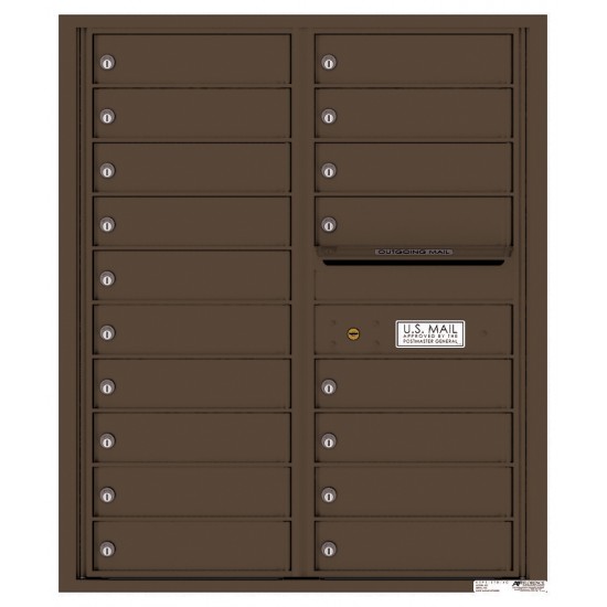 18 Tenant Doors with Outgoing Mail Compartment - 4C Wall Mount 10-High Mailboxes - 4C10D-18