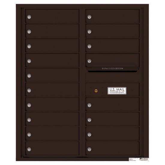 18 Tenant Doors with Outgoing Mail Compartment - 4C Wall Mount 10-High Mailboxes - 4C10D-18