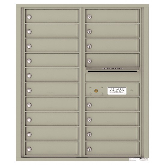 18 Tenant Doors with Outgoing Mail Compartment - 4C Wall Mount 10-High Mailboxes - 4C10D-18