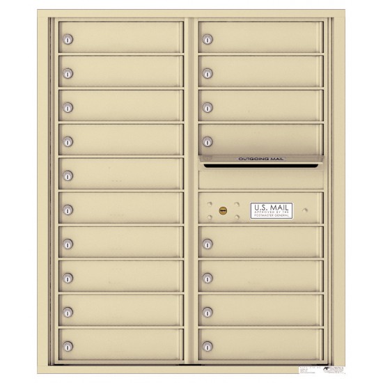 18 Tenant Doors with Outgoing Mail Compartment - 4C Wall Mount 10-High Mailboxes - 4C10D-18