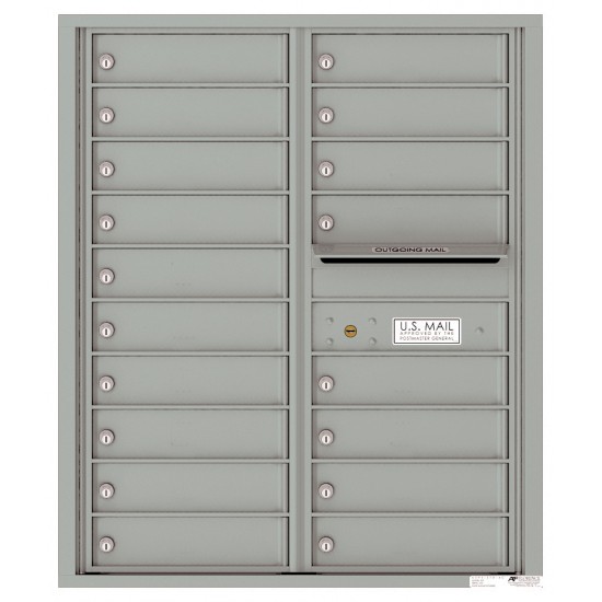 18 Tenant Doors with Outgoing Mail Compartment - 4C Wall Mount 10-High Mailboxes - 4C10D-18