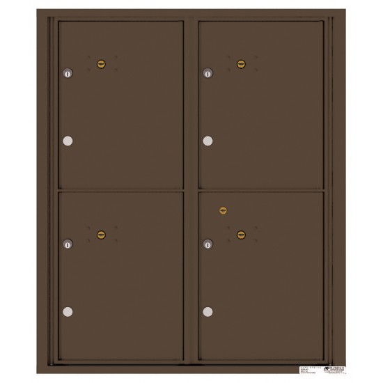 4 Parcel Doors Unit - 4C Wall Mount ADA MAX (10) High - 4CADD-4P