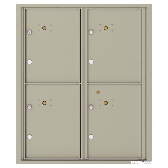 4 Parcel Doors Unit - 4C Wall Mount ADA MAX (10) High - 4CADD-4P