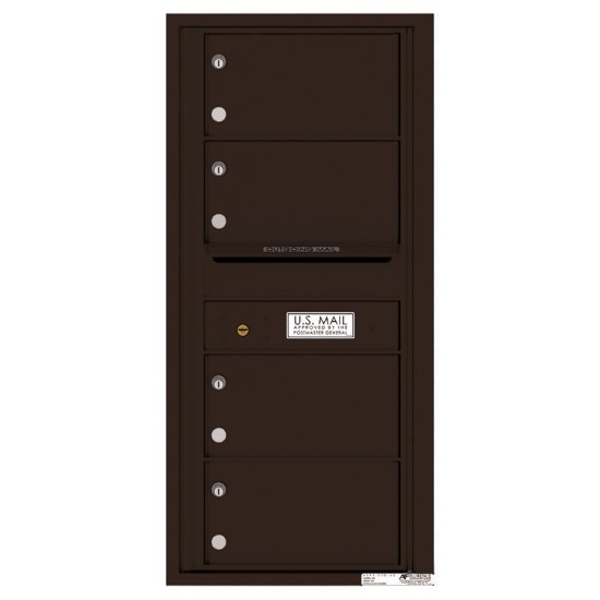 4 Oversized Tenant Doors with Outgoing Mail Compartment - 4C Wall Mount 10-High Mailboxes - 4C10S-04