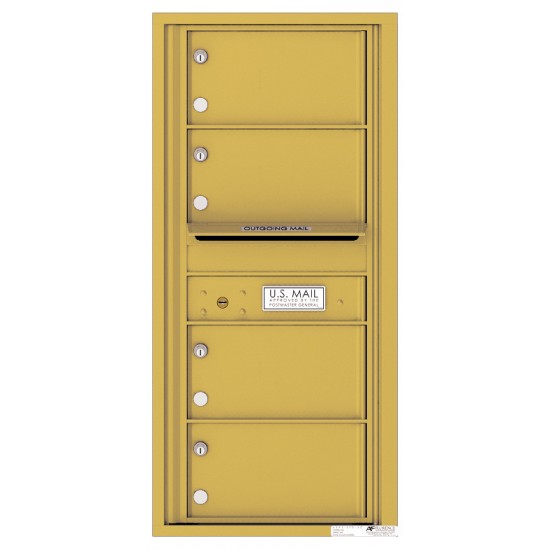 4 Oversized Tenant Doors with Outgoing Mail Compartment - 4C Wall Mount 10-High Mailboxes - 4C10S-04