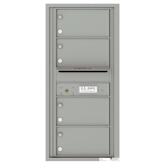 4 Oversized Tenant Doors with Outgoing Mail Compartment - 4C Wall Mount 10-High Mailboxes - 4C10S-04