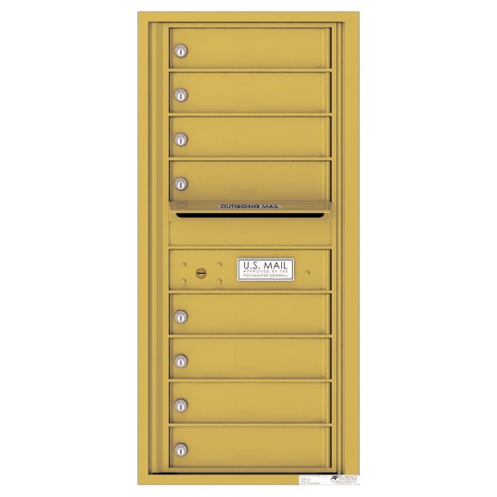 8 Tenant Doors with Outgoing Mail Compartment - 4C Wall Mount 10-High Mailboxes - 4C10S-08