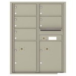 5 Oversized Tenant Doors with 2 Parcel Lockers and Outgoing Mail Compartment - 4C Wall Mount 11-High Mailboxes - 4C11D-05