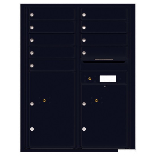 9 Tenant Doors with 2 Parcel Lockers and Outgoing Mail Compartment - 4C Wall Mount 11-High Mailboxes - 4C11D-09