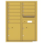 10 Tenant Doors with 2 Parcel Lockers and Outgoing Mail Compartment - 4C Wall Mount 11-High Mailboxes - 4C11D-10