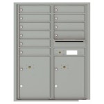 10 Tenant Doors with 2 Parcel Lockers and Outgoing Mail Compartment - 4C Wall Mount 11-High Mailboxes - 4C11D-10