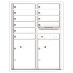 10 Tenant Doors with 2 Parcel Lockers and Outgoing Mail Compartment - 4C Wall Mount 11-High Mailboxes - 4C11D-10