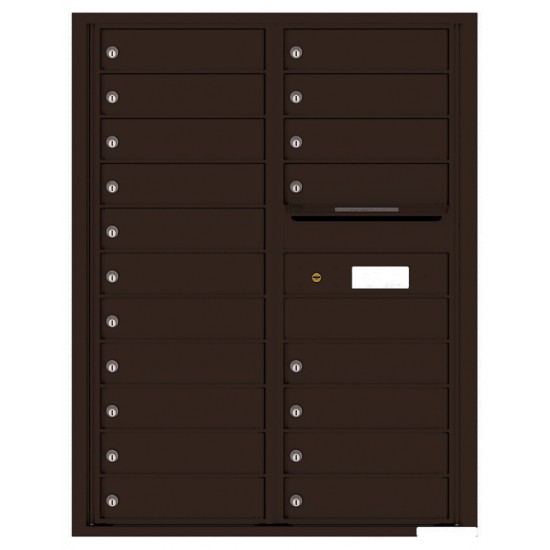 19 Tenant Doors with Outgoing Mail Compartment - 4C Wall Mount 11-High Mailboxes - 4C11D-19