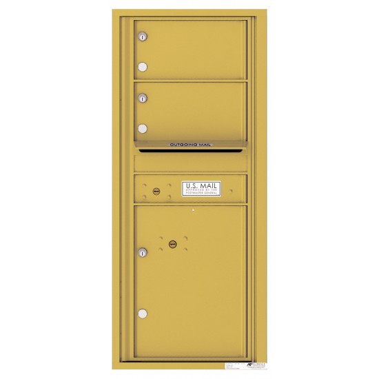 2 Oversized Tenant Doors with 1 Parcel Lockers and Outgoing Mail Compartment - 4C Wall Mount 11-High Mailboxes - 4C11S-02