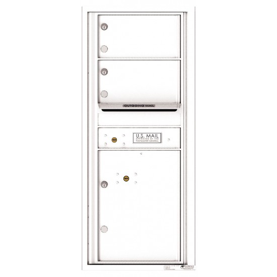 2 Oversized Tenant Doors with 1 Parcel Lockers and Outgoing Mail Compartment - 4C Wall Mount 11-High Mailboxes - 4C11S-02